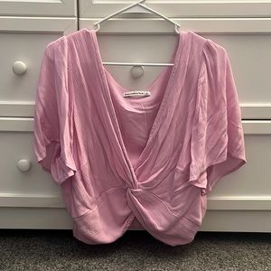 Pink crossover cropped Abercrombie and fitch shirt